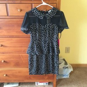 BRAND NEW. Peplum polka dot dress!