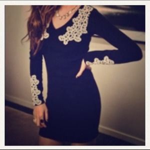 PRICE REDUCED!!Black with white designs dress