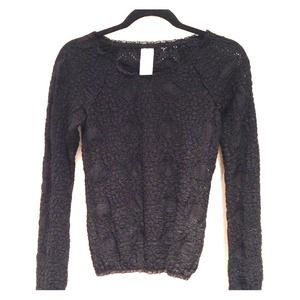 Black, lace, long sleeve shirt