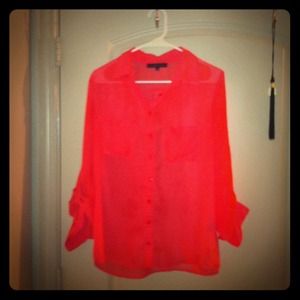 Coral Chiffon Blouse