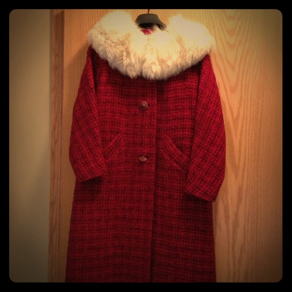 Vintage fur collar coat