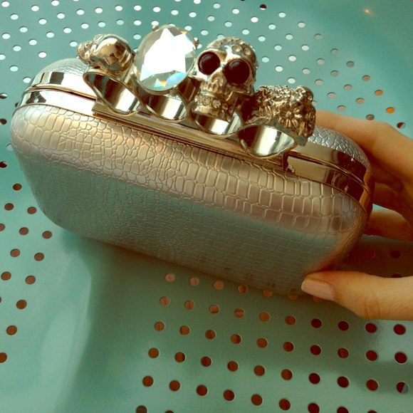 alexander mcqueen brass knuckle clutch