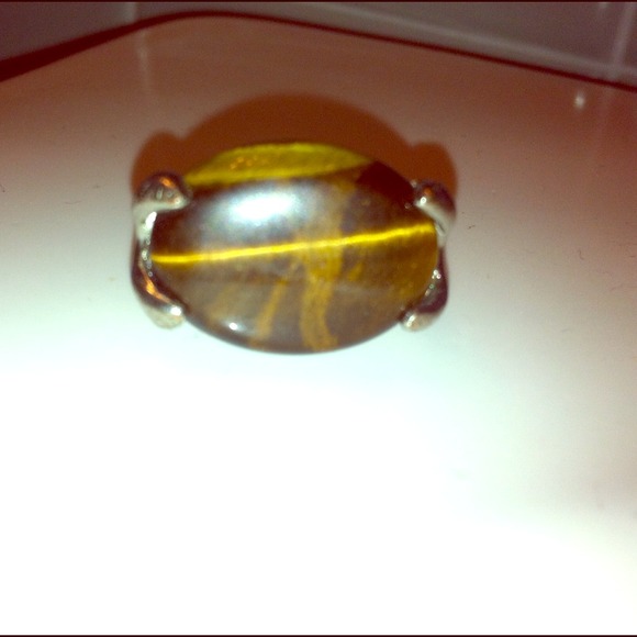 Tigers eye silver ring