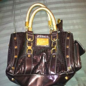 Shiny plum handbag