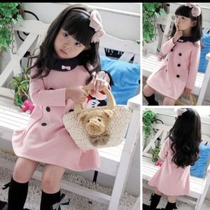 Pink vintage looking flower dress children