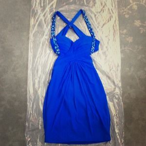 La femme blue prom dress