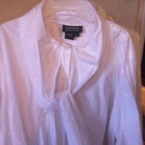 Ralph Lauren white shirt with bow collar