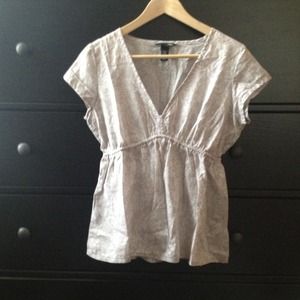 XReservedX- H&M cap sleeve grey and white blouse