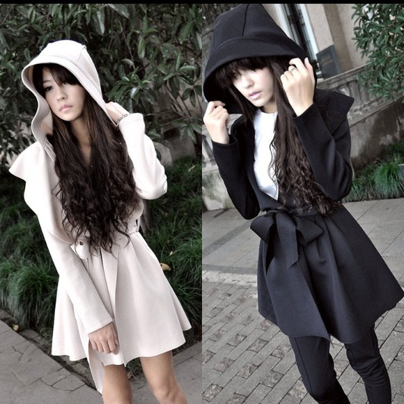 Elegant trench coat with hood