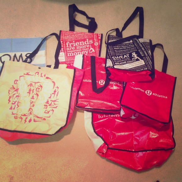 LULULEMON AND TOMS SHOPPING BAGS. MANY!!