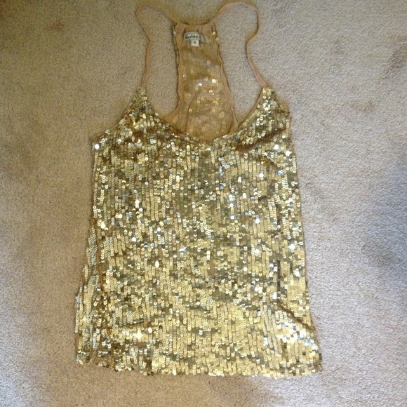 Gorgeous Gold Sequin Racer Back Top - Picture 3 of 4