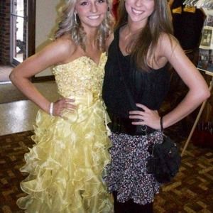 Sequin yellow prom dress!