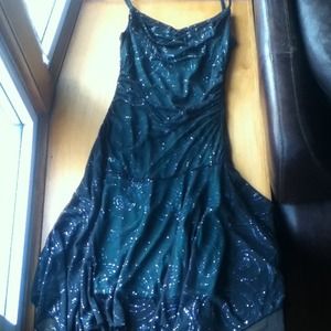 Forest green sparkly spaghetti strapped dress