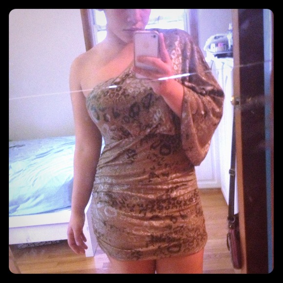 One shoulder cheetah party dress!