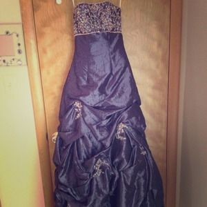Purple ball gown prom dress