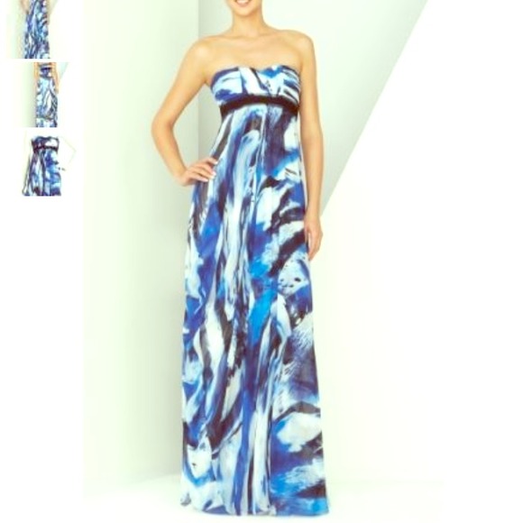 Prom Dress- BCBG Strapless Multi-Print Size 2 - Picture 1 of 3