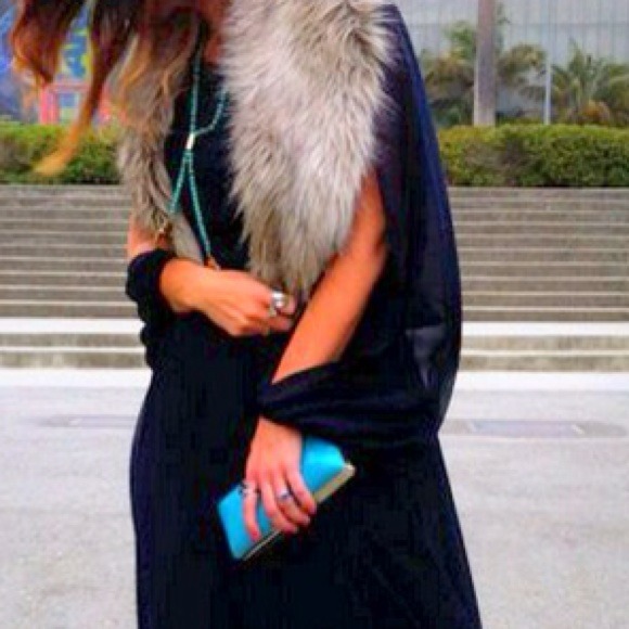 Navy blue  sheer maxi dress by Shareen - Picture 2 of 3