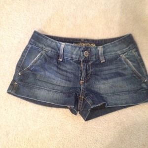 Dark wash denim shorts. Summer must have shorts!