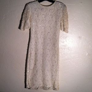SOLD Vintage Lace & Sequin Prom Dress