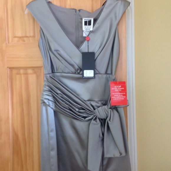 Gunmetal gray cocktail dress- petite