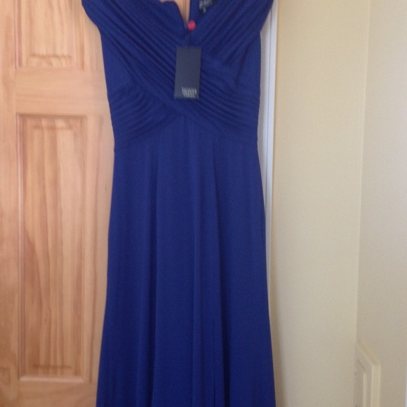 Blue formal - rushed bodice, petite