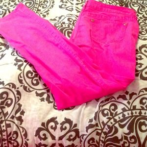 Hot pink jeans