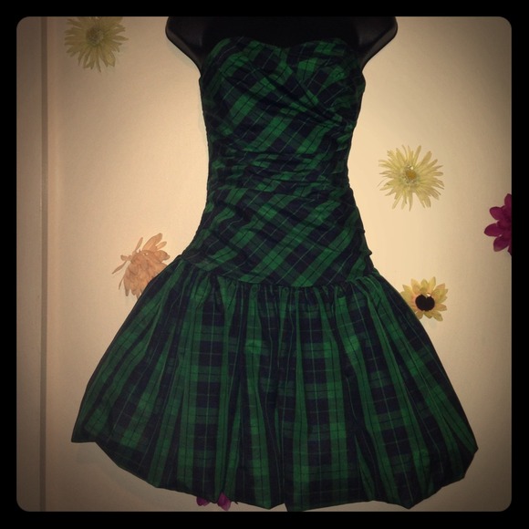 Prom formal medium taffeta dress green