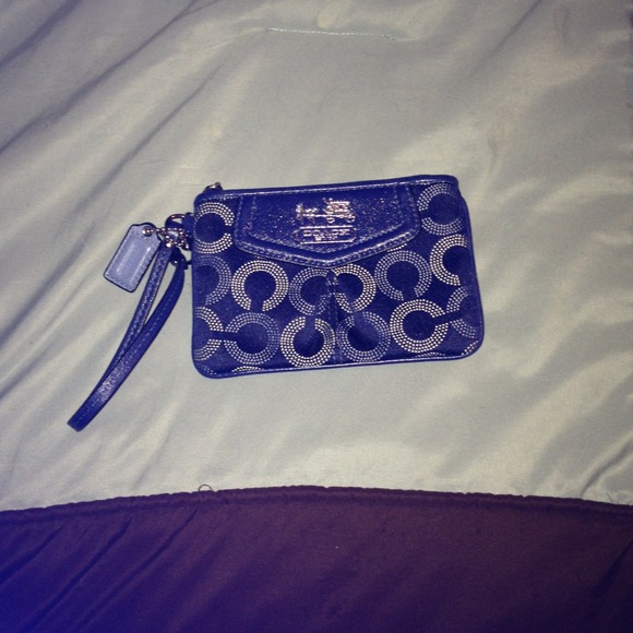 Coach blue wristlet