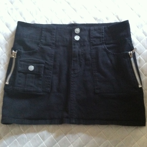 Dickies skirt black zippers punk/psychobilly