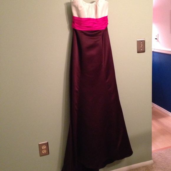 Strapless Neapolitan Dress! Chocolate,Pink,Cream