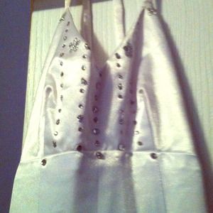 White prom dress cut prices 160 now 100👗🔪💰