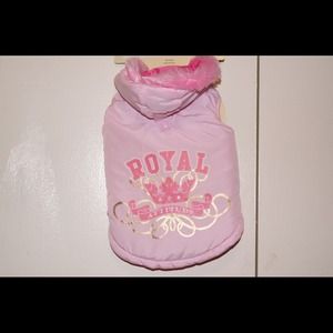 Pink parker coat for Dogs 12" to 14"