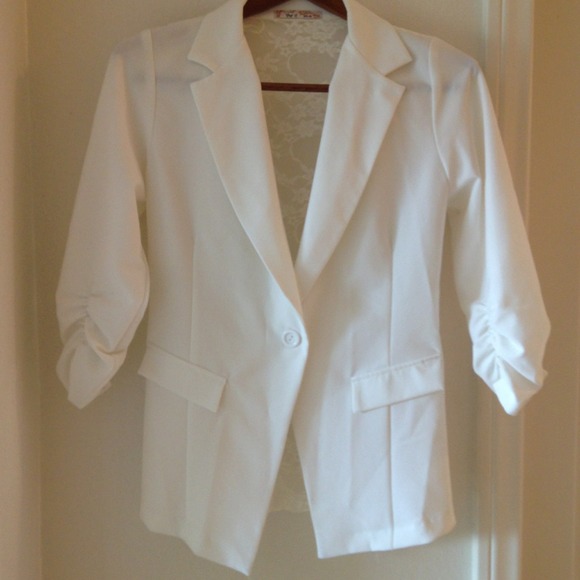 Structured white blazer