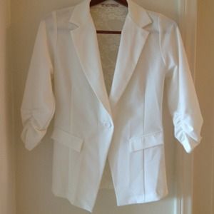 Structured white blazer