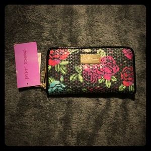 Reserved! Betsey johnson rose and hearts wallet