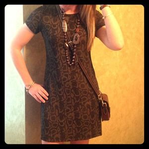 Snakeskin pattern knit dress