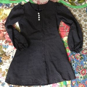 mod black polka dot short, short dress