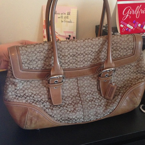 Coach Signature Flap Satchel