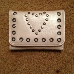 White studded wallet