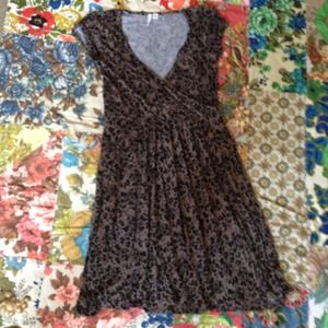 faux wrap dress, leopard print