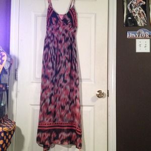 Pink, black and grey maxi dress