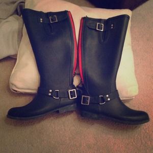 Olive Green Steve Madden RainBoots with zipper sz8