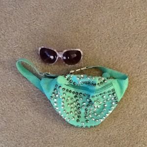 Urban Outfitters teal studded fanny pack!