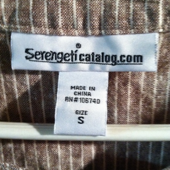 Button up brown n white stripes - Picture 2 of 2