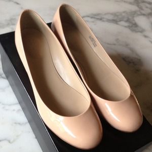 SOLD! J crew janey patent flats - nude