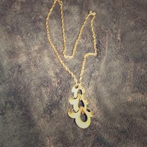 reserved!!vintage gold necklace with pendant 3