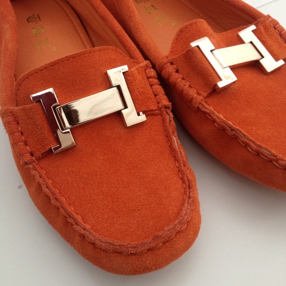 SOLD!!!! New Suede Burnt Orange Mocassins