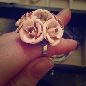Pink flower ring size 7