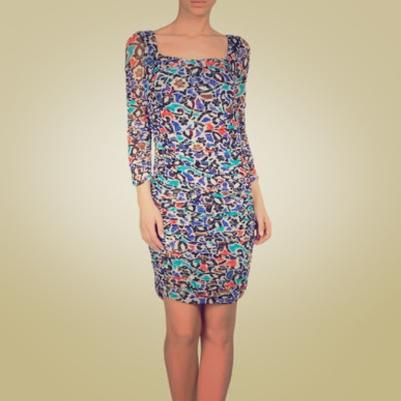 DVF multi color abstract dress - Picture 1 of 2