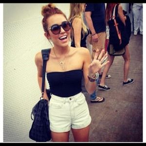 American Apparel jean high wasted shorts